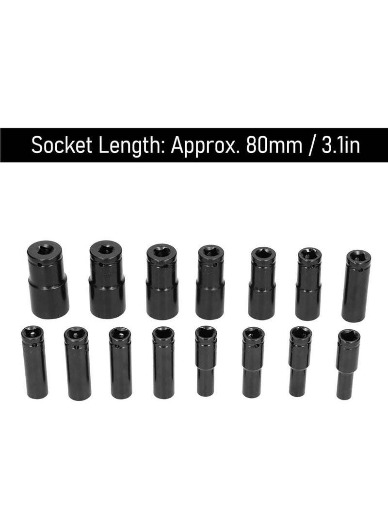 GGOOT Tool Set Tool Kit Tool Box 15Pcs Socket Sleeve Set For Wrench Repair Tool Hardware For Car Maintenance Toolbox Tool Kit Set  - Image 2