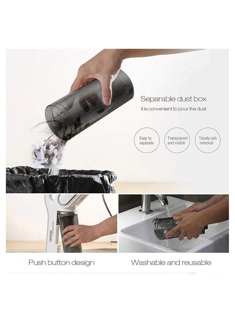 2 In 1 Handheld Vacuum Cleaner With Large Capacity Dust Box Low Noise Triple Filter Vertical Dust Collector Dx700 White
