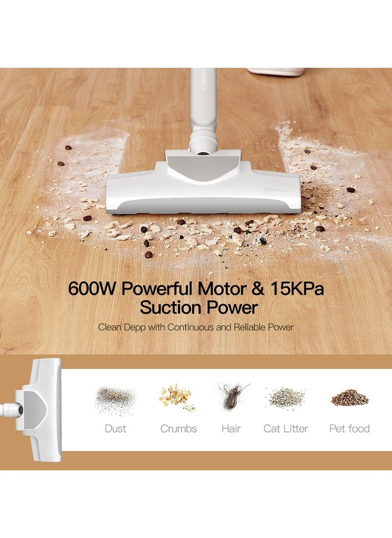 2 In 1 Handheld Vacuum Cleaner With Large Capacity Dust Box Low Noise Triple Filter Vertical Dust Collector Dx700 White