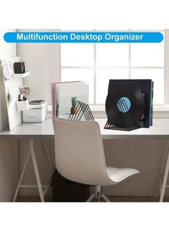 Beauenty Triangular Storage Rack, Vinyl Record Storage Holder, 5 Slot Magazine Book Album Display Rack, Simple Desktop File Sorter Organizer, For Home Office Dorm  - Image 3