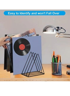 Beauenty Triangular Storage Rack, Vinyl Record Storage Holder, 5 Slot Magazine Book Album Display Rack, Simple Desktop File Sorter Organizer, For Home Office Dorm  - Image 4