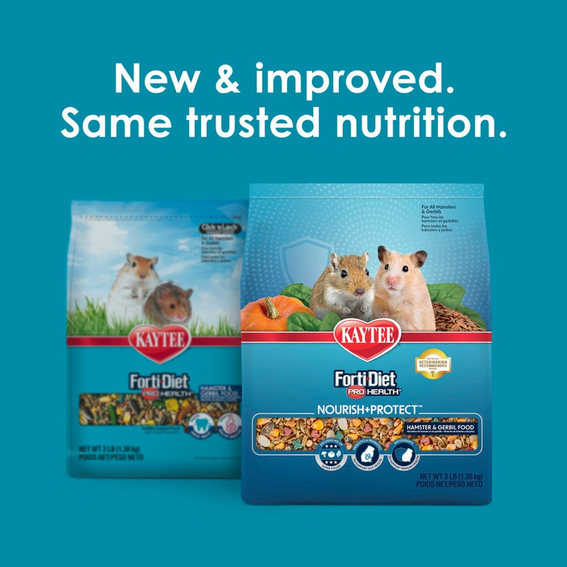 Kaytee Forti-Diet Pro Health Nourish+Protect Hamster and Gerbil Food, Comprehensive Nutrition Backed by Science, Digestive Health, Immune Support, 3 Pounds - Image 2