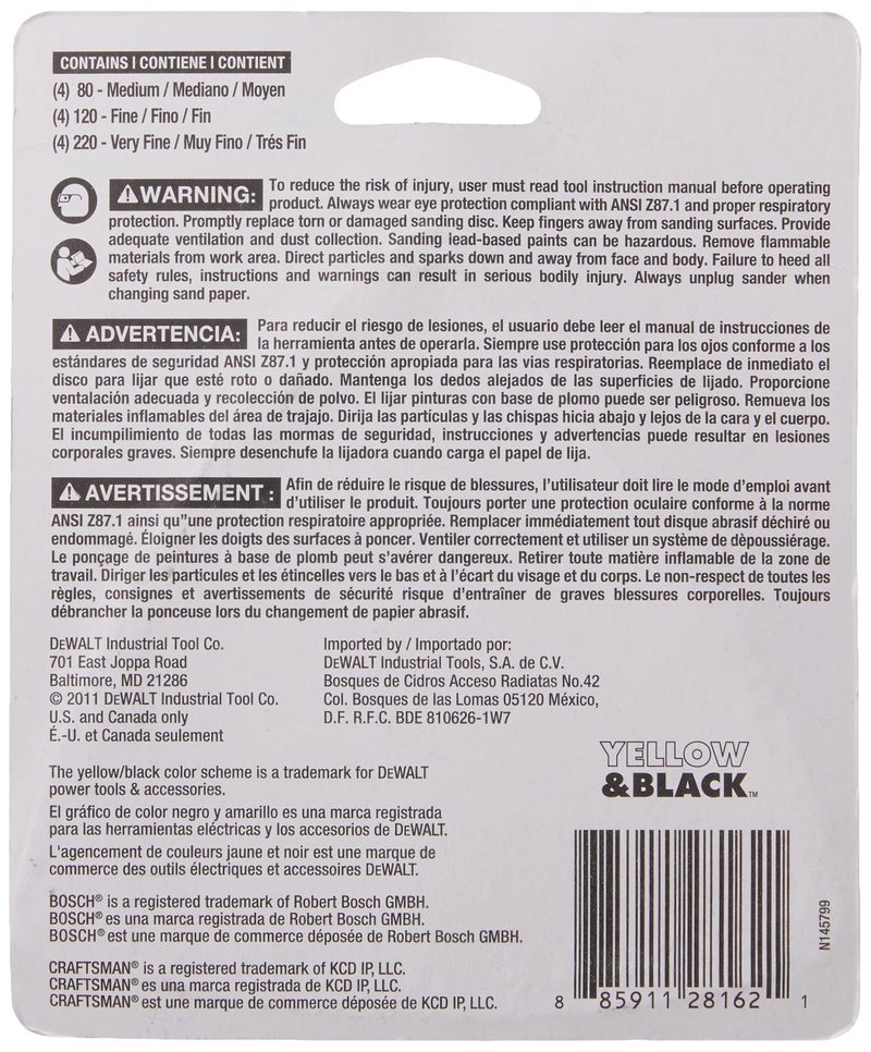 DEWALT Sandpaper Assortment, Hook and Loop Triangle, 12-Pack (DWASPTRI) - Image 3