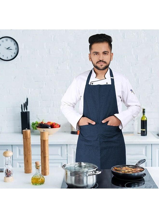YANEK - YANEK Kitchen Apron | Unisex Chef Kitchen Adjustable Bib Apron with Pockets | For Home, Restaurant, Cafe - Image 1