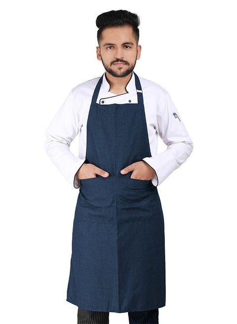 مريلة مطبخ YANEK | مريلة مطبخ قابلة للتعديل للجنسين مع جيوب | للمنزل والمطعم والمقهى