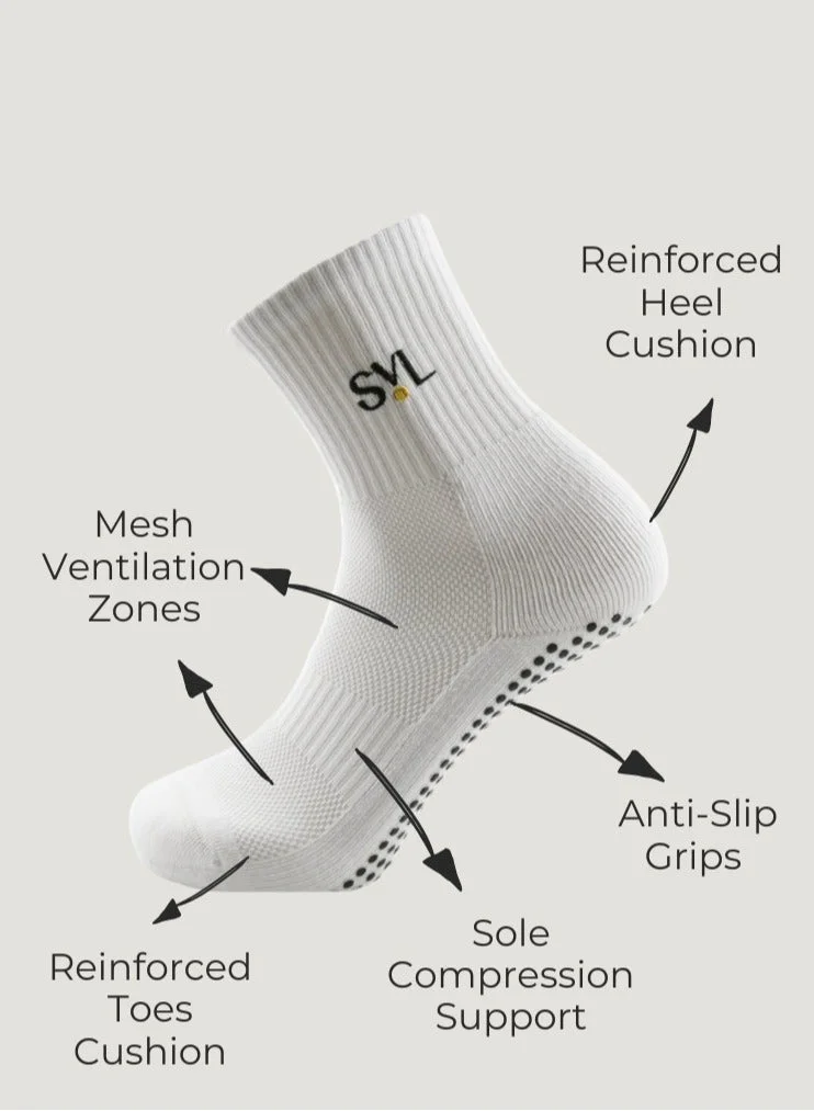 Svl Professional Anti-Slip Grip Socks for Padel, Tennis & Pilates