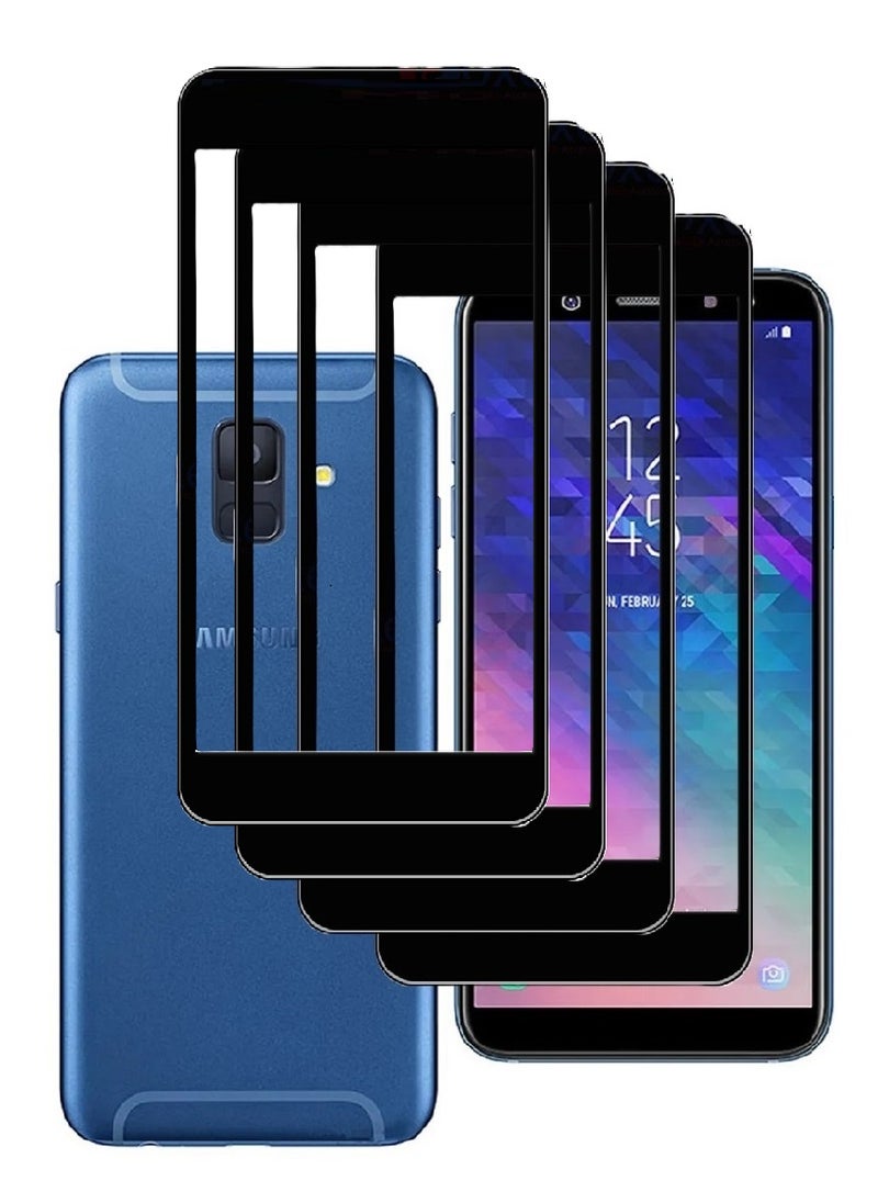 AINA 4 Pieces Tempered Glass Screen Protector 5D Designed For Samsung Galaxy A6 (2018) Full Glue Edge to Edge Full Screen Coverage And Bubble Free - Image 1