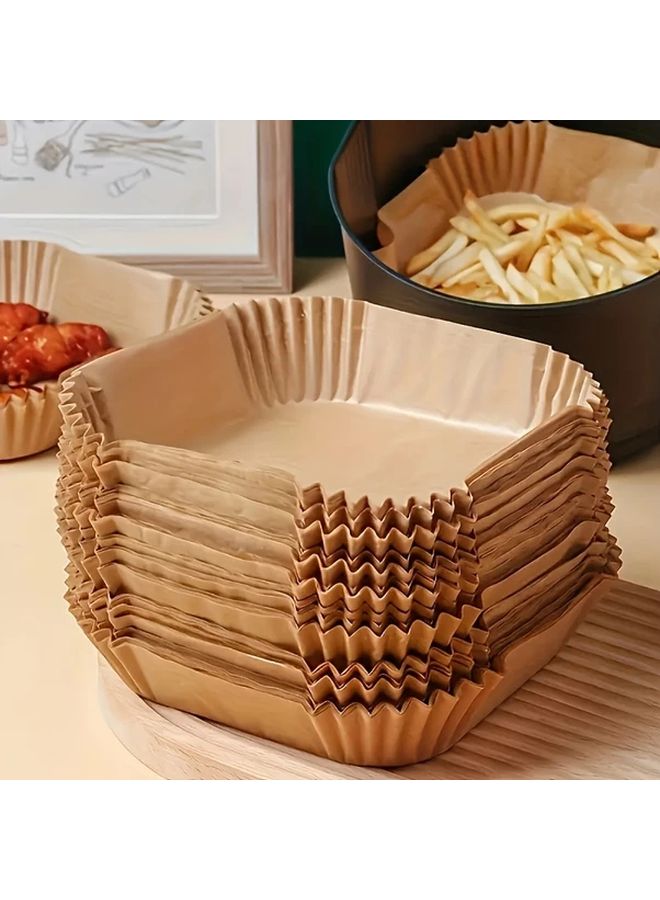 50pcs Non Stick Air Fryer Liners Greaseproof Baking Paper Easy Cleanup - Image 1