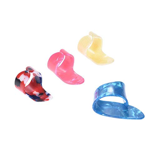Mozart 4pcs Guitar Banjo Ukulele Picks Plectrum Celluloid Material 3pcs Finger Picks + 1pcs Thumb Pick Colors Random - Image 2
