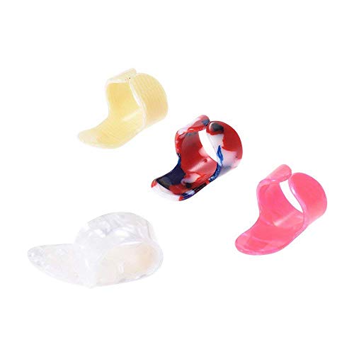 Mozart 4pcs Guitar Banjo Ukulele Picks Plectrum Celluloid Material 3pcs Finger Picks + 1pcs Thumb Pick Colors Random - Image 3