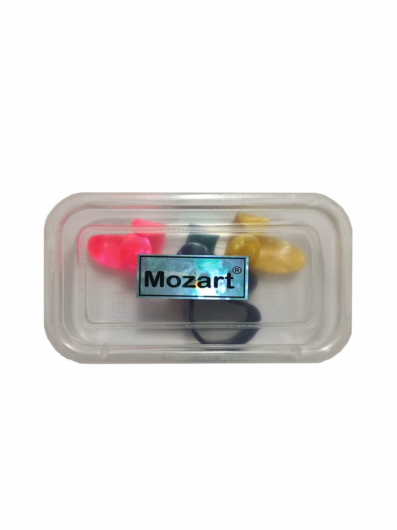 Mozart 4pcs Guitar Banjo Ukulele Picks Plectrum Celluloid Material 3pcs Finger Picks + 1pcs Thumb Pick Colors Random - Image 5
