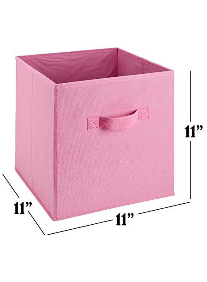 Handy Laundry 6-Pack Foldable Cube Storage Bins - Decorative Collapsible Organizer for Shelves, Closets, Underbed, Clothes, or Kids’ Toys (Pink) - Image 4