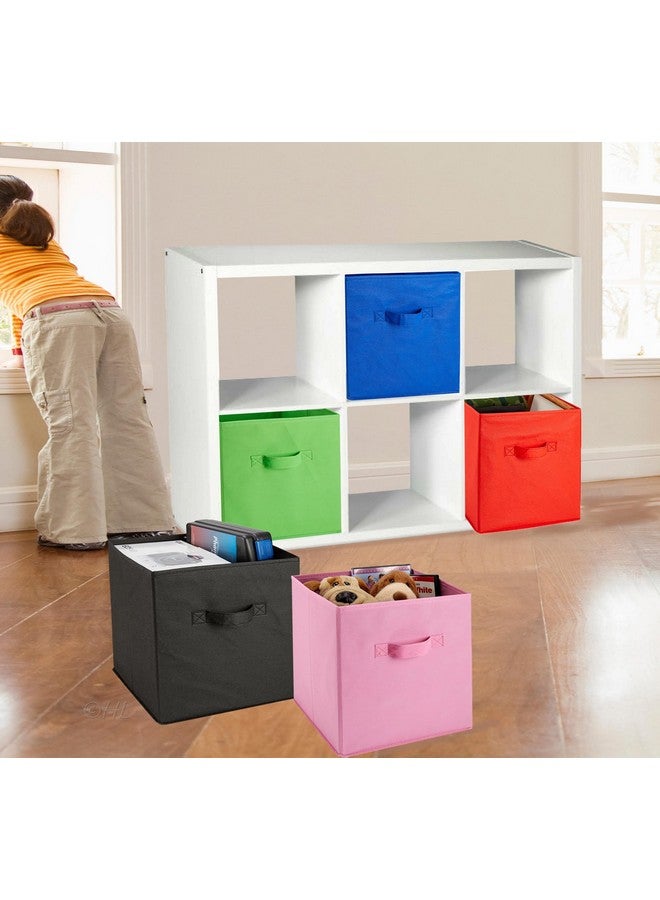 Handy Laundry 6-Pack Foldable Cube Storage Bins - Decorative Collapsible Organizer for Shelves, Closets, Underbed, Clothes, or Kids’ Toys (Pink) - Image 3