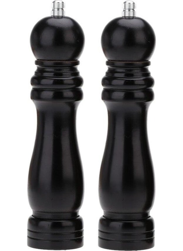 Technosmart Black Pepper Salt Coffee Spice Grinder Wooden Manual Hand Mill Salt Shaker 