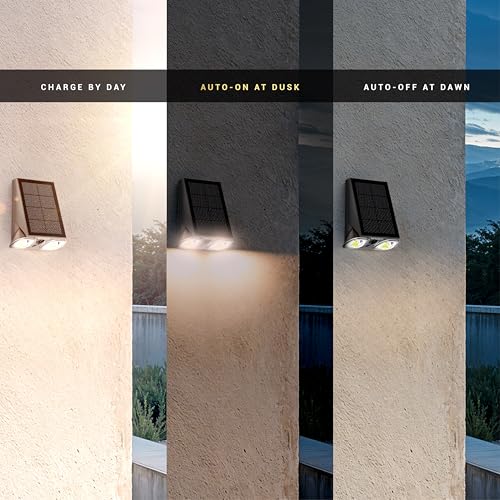 Dylect® Luxe Ultra Bright Dual Adjustable LED Solar Down Light Outdoor for Wall, Garden, Balcony/Solar Home Décor Light | Guaranteed 24Hr Runtime with Motion Sensor | IP65 Waterproof (Natural White) - Image 4