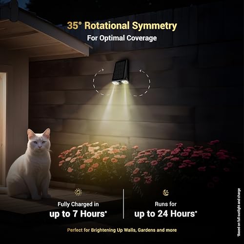 Dylect® Luxe Ultra Bright Dual Adjustable LED Solar Down Light Outdoor for Wall, Garden, Balcony/Solar Home Décor Light | Guaranteed 24Hr Runtime with Motion Sensor | IP65 Waterproof (Natural White) - Image 5