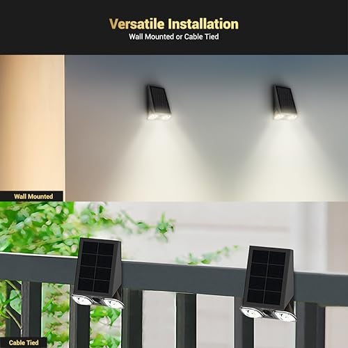 Dylect® Luxe Ultra Bright Dual Adjustable LED Solar Down Light Outdoor for Wall, Garden, Balcony/Solar Home Décor Light | Guaranteed 24Hr Runtime with Motion Sensor | IP65 Waterproof (Natural White) - Image 2