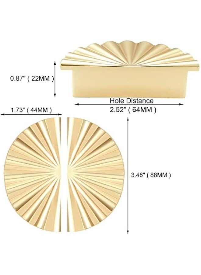 Generic Cabinet Handles 2.52 inch Kitchen Cabinet Pulls 64mm with Vintage Cupboard Drawers Hardware Dresser Drawer Handles Kitchen Cabinet Handles (64MM, 2 Pack, Bright Gold)  - Image 2