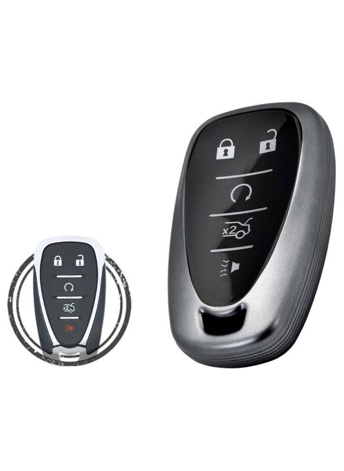 Service Zone Key Fob Cover 5 Buttons For Chevy Chevrolet 2017-2024 Trax Sonic Cruze Volt Equinox Traverse Blazer Trailblazer Malibu Spark  - Image 1