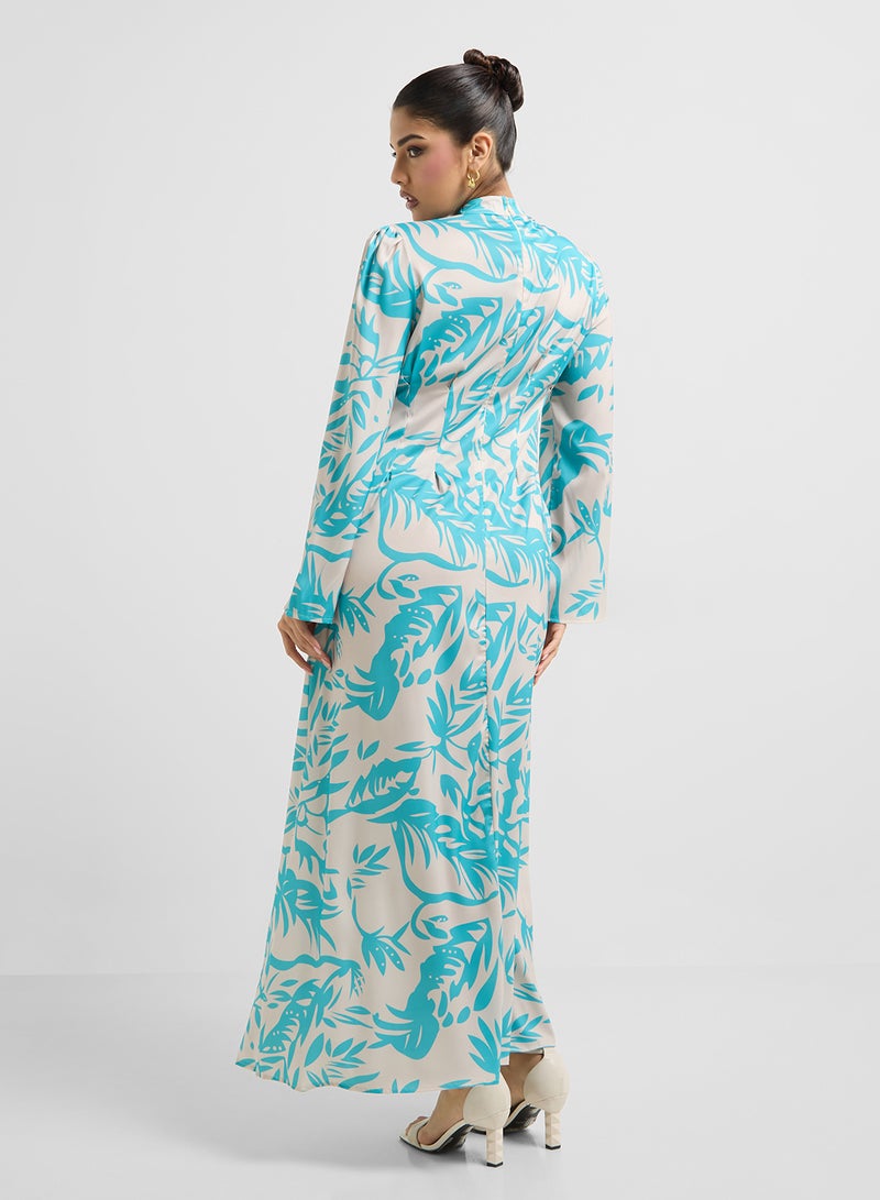 خزانة فستان ماكسي بطبعة زهور - Image 2