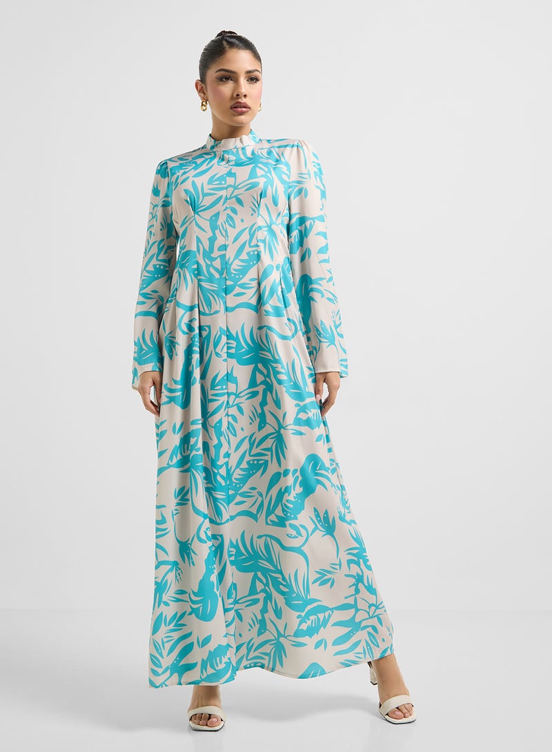 خزانة فستان ماكسي بطبعة زهور - Image 1