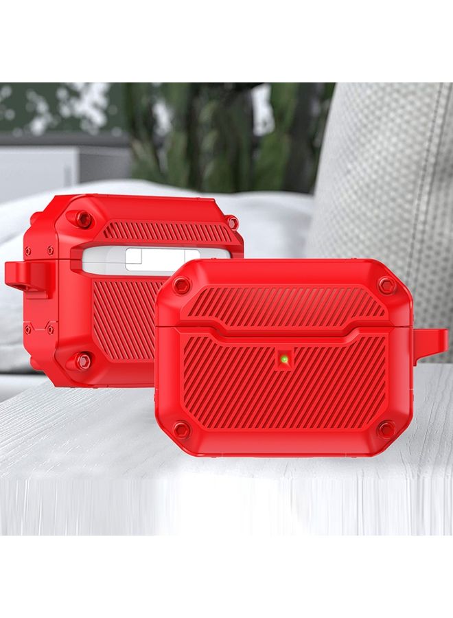Raxoom Case Cover Shield Armor Shield Armor Waterproof Wireless Earphone Protective Case For AirPods Pro Red