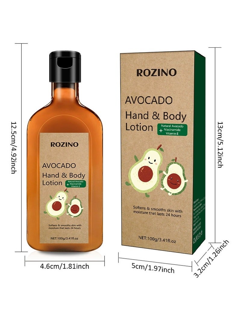 Rozino Avocado body lotion for dry skin in autumn and winter, moisturizing, anti-itching and hydrating avocado body lotion - Image 4