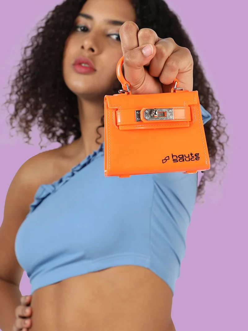 Haute Sauce Orange Solid Acrylic Mini Bag