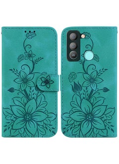 For Tecno Pop 5 LTE / BD4 Lily Embossed Leather Phone Case(Green)