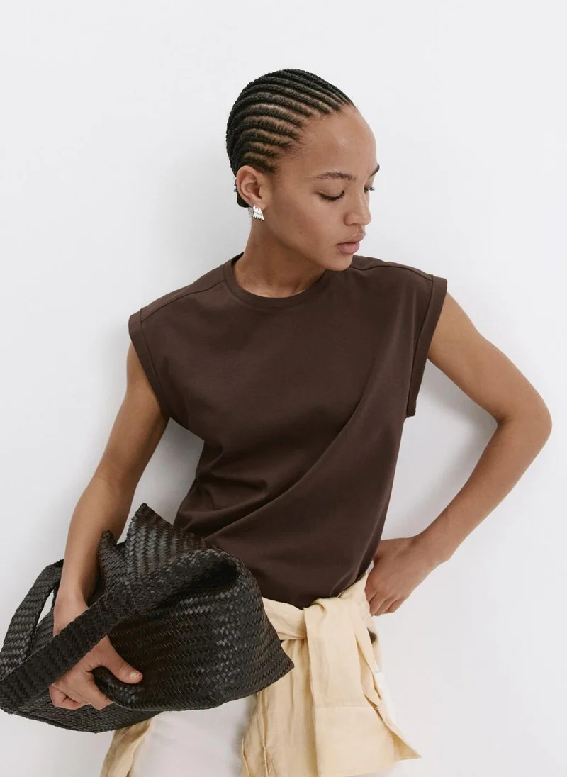 مانجو Short-Sleeved Cotton T-Shirt