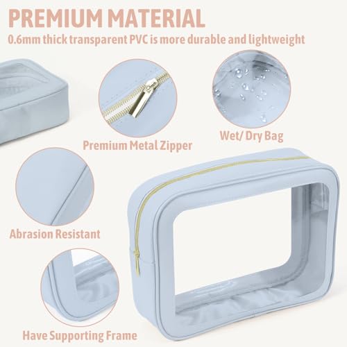 YOPCDJ 3PCS Clear Toiletry Bag,TSA Approved Travel Pouch with Zipper for Cosmetics and Toiletries，Diaper Bag Organizer Pouch Set, Purse Organizer and Clear Car Bag for Women and Kids - Image 4