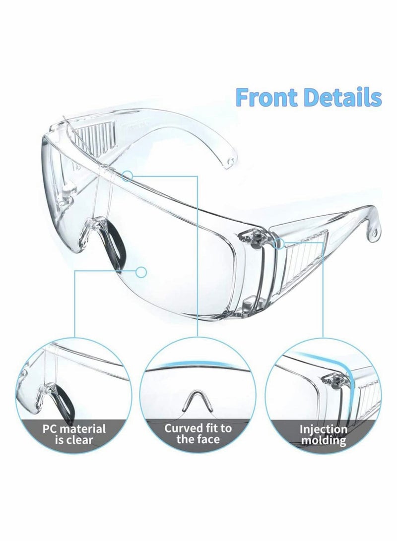 Safety Goggles, Protective Safety Glasses Chemical Splash Resistant Goggle Clear Adjustable Goggle for Home Lab Workplace, DIY, Lab, Welding, Grinding, CyclingEye Protection 2 Packs - Image 5