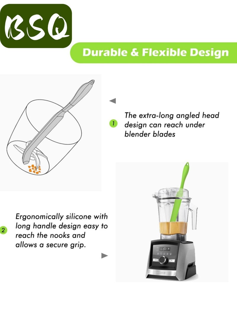 بي إس كيو (مجموعة خضراء من 4 قطع) ملعقة سيليكون | أدوات خبز الكيك | ملعقة سيليكون صغيرة | ملعقة طويلة مقاومة للحرارة | مناسبة للمطبخ، الخبز، تزيين الكيك، أعمال الراتنج (مجموعة من 4 قطع) - Image 3