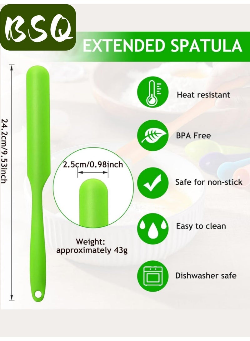 بي إس كيو (مجموعة خضراء من 4 قطع) ملعقة سيليكون | أدوات خبز الكيك | ملعقة سيليكون صغيرة | ملعقة طويلة مقاومة للحرارة | مناسبة للمطبخ، الخبز، تزيين الكيك، أعمال الراتنج (مجموعة من 4 قطع) - Image 2