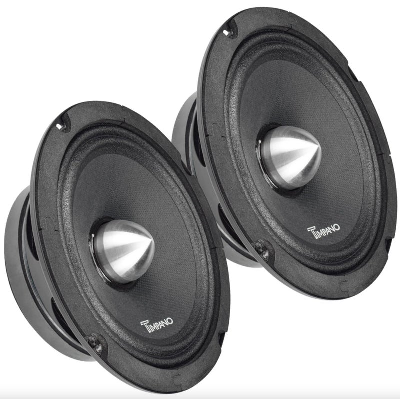 Timpano 1000 Watts Midrange Speakers for Car Audio Systems TPT-MR6-4 Bullet 4 Ohm Shallow PRO Audio Mid Range Loudspeaker (Bundle 2 Speakers) - Image 1