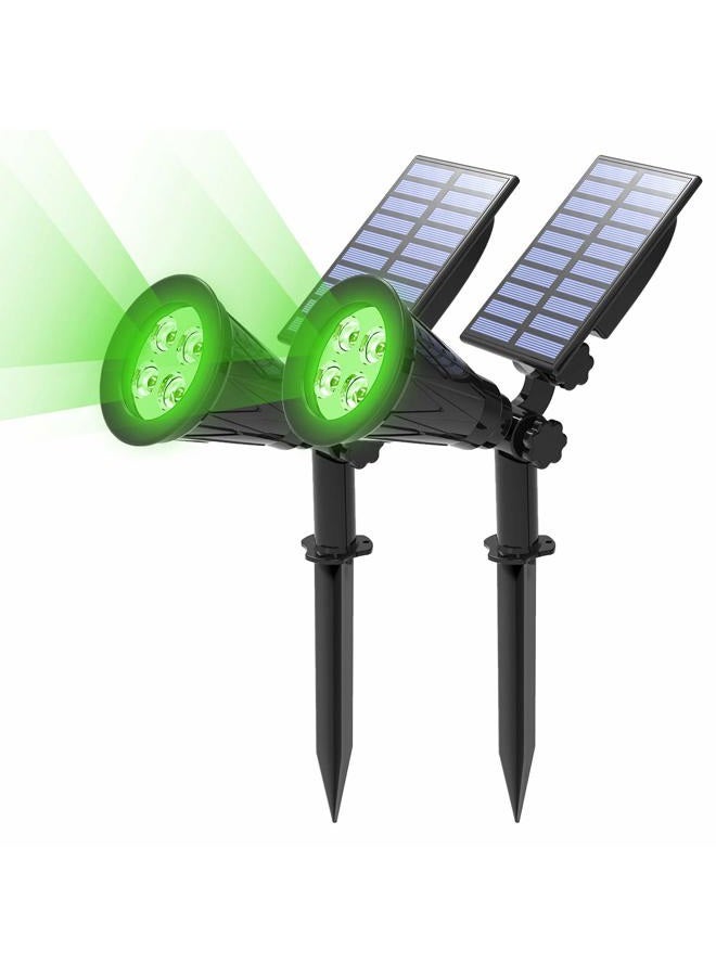 T-SUN Solar Spotlight LED Outdoor Wall Light, IP65 Waterproof, Auto-on At Night/Auto-off By Day, 180angle Adjustable for Tree, Patio, Yard, Garden, Driveway, Stairs, Pool Area (Green-2pack) - Image 1