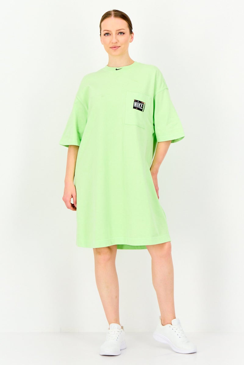 Nike Women Oversized Fit Short Sleeve Outdoor Dress, Lime Green - Image 4
