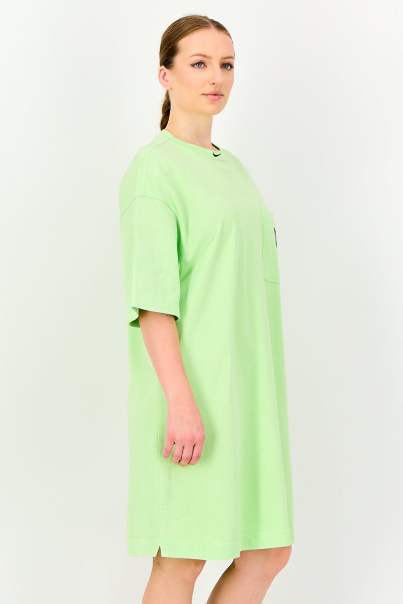 Nike Women Oversized Fit Short Sleeve Outdoor Dress, Lime Green - Image 2