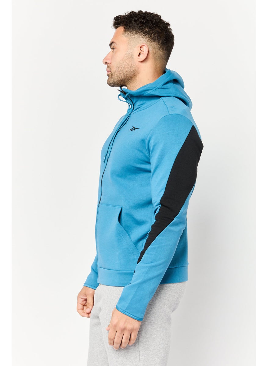 Reebok Men Sportswear Fit Long Sleeves Outdoor Sweatshirt, Dark Blue  - Image 3