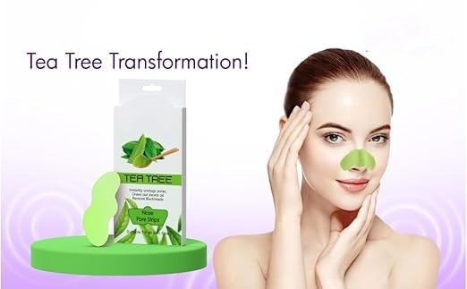 Generic Ra She l Nose Pore Strips For Pore Cleansing Deep Cleansing Nose Strips For Instant And Painless Blackheads Removal Deep Purifying Blackhead Remover Strips for Nose 10 PCS Tea Tree  - Image 3