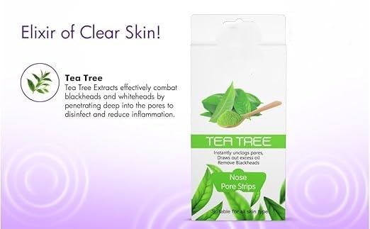 Generic Ra She l Nose Pore Strips For Pore Cleansing Deep Cleansing Nose Strips For Instant And Painless Blackheads Removal Deep Purifying Blackhead Remover Strips for Nose 10 PCS Tea Tree  - Image 2