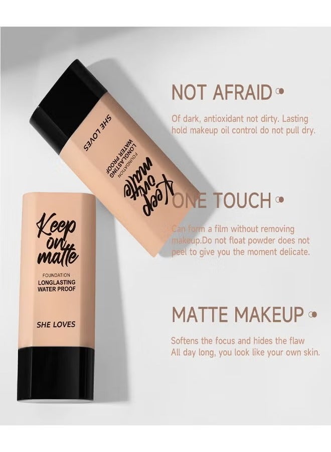 Sheloves 30ML Keep On Matte Longlasting Waterproof Makeup Liquid Foundation 04 Buff Beige, Feels Lightweight and Comfortable Buildable A Flawless Natural Looking, Concealer Foundation to Cover Redness - Image 2