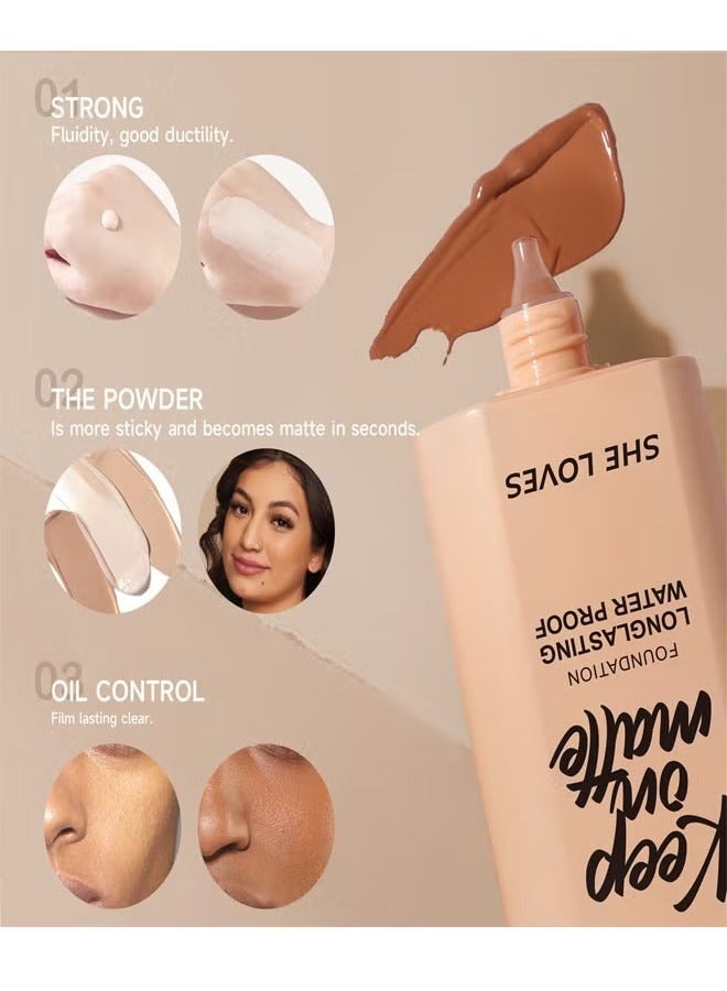 Sheloves 30ML Keep On Matte Longlasting Waterproof Makeup Liquid Foundation 04 Buff Beige, Feels Lightweight and Comfortable Buildable A Flawless Natural Looking, Concealer Foundation to Cover Redness - Image 4