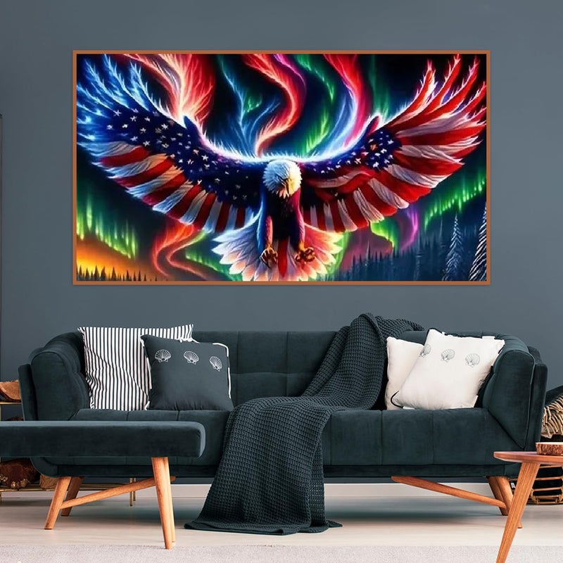 BOHADIY 5D Eagle Diamond Painting for Adults - Large Size Amercia Eagle Diamond Painting Kits, DIY Full Drill Diamond Art Kits for Adults, Gem Painting Kit Animal for Home Wall Decor 27.5 X 15.7 Inch - Image 4