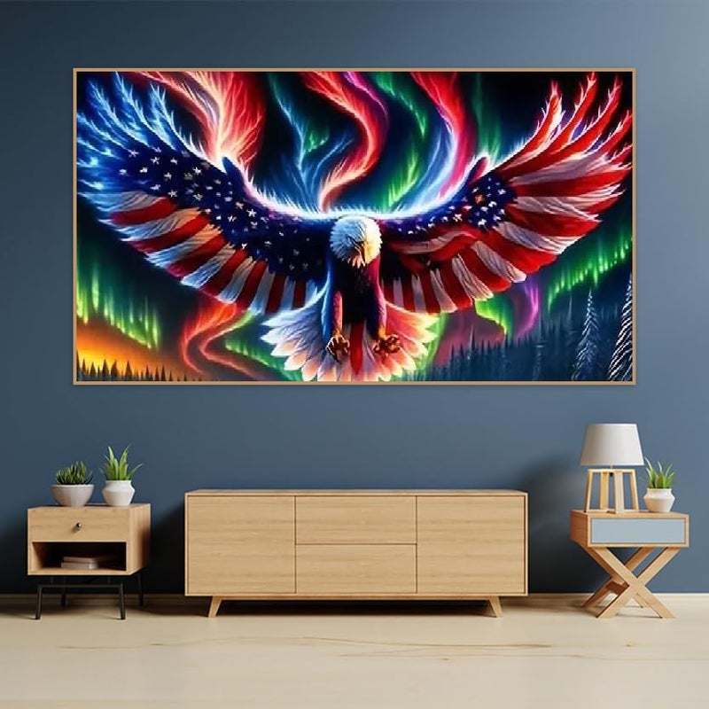 BOHADIY 5D Eagle Diamond Painting for Adults - Large Size Amercia Eagle Diamond Painting Kits, DIY Full Drill Diamond Art Kits for Adults, Gem Painting Kit Animal for Home Wall Decor 27.5 X 15.7 Inch - Image 2