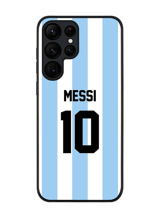Stylizedd Rugged Black edge case for Samsung Galaxy S23 Ultra 5G Slim fit Soft Case Flexible Rubber Edges Anti Drop TPU Gel Thin Cover-Argentina-Messi - Image 1