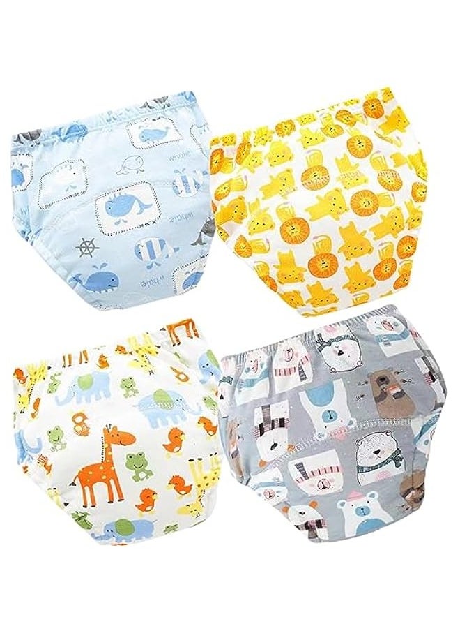 Beauenty 4Pack Toddler Potty Training Pants,Cotton Soft and Absorbent Training Underwear Size 2T,3T,4T, Unisex Underpants Toddler，Waterproof Underwear for Kids (2-4Years, cartoon pattern)  - Image 1