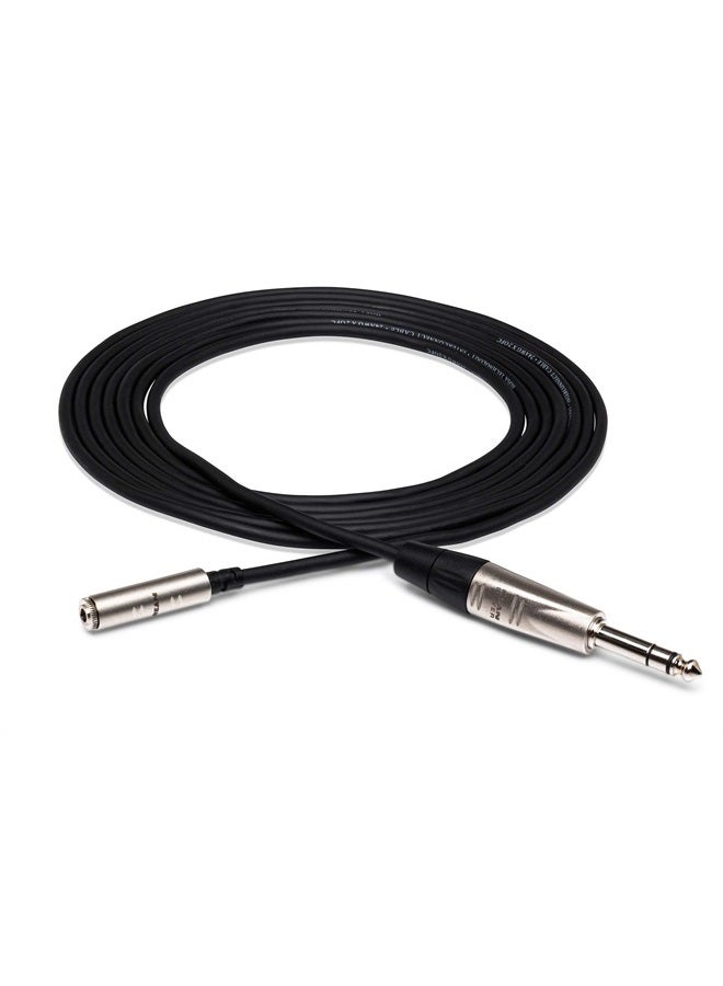 Hosa HXMS-010 REAN 3.5 mm TRS to 1/4" TRS Pro Headphone Adaptor Cable, 10 Feet - Image 1