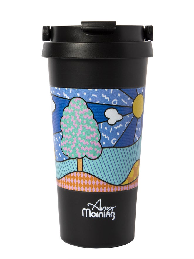 Any Morning Stainless Steel BPA-Free Thermos Travel Mug Multicolour 500ml - Image 1