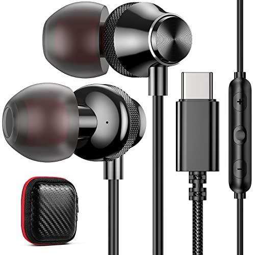iMangoo USB C Wired Earbuds for Google/Pixel 10 10a 9 8 8A 7 7A 6A for iPhone 17 17e Air 16 Pro Max 16e 15 Plus Corded Headphones for Apple/Android Type C Earphones for Samsung/Galaxy S26 S25 S24 Ultra Black - Image 1